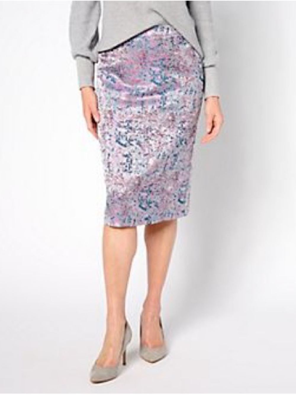 Iridescent Pink and Blue Pencil Skirt
